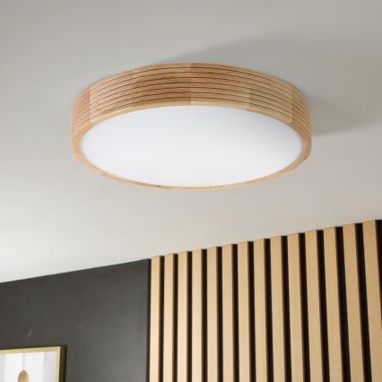 Brilagi - Plafonnier LED CARVALHO MODERN 3xE27/60W/230V Ø 47,5 cm chêne