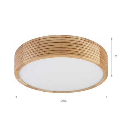 Brilagi - Plafonnier LED CARVALHO MODERN 3xE27/60W/230V Ø 47,5 cm chêne