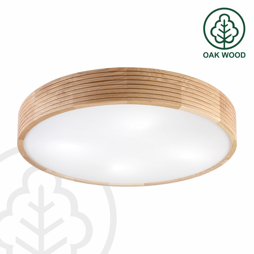 Brilagi - Plafonnier LED CARVALHO MODERN 4xE27/60W/230V chêne Ø 57,5 cm
