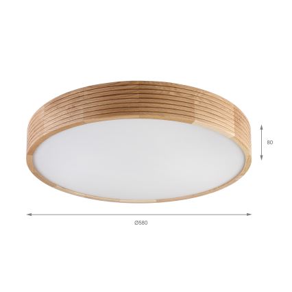 Brilagi - Plafonnier LED CARVALHO MODERN 4xE27/60W/230V chêne Ø 57,5 cm