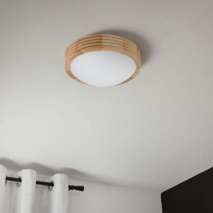 Brilagi - Plafonnier LED CARVALHO MODERN SLIM 1xE27/60W/230V Ø 27,5 cm chêne