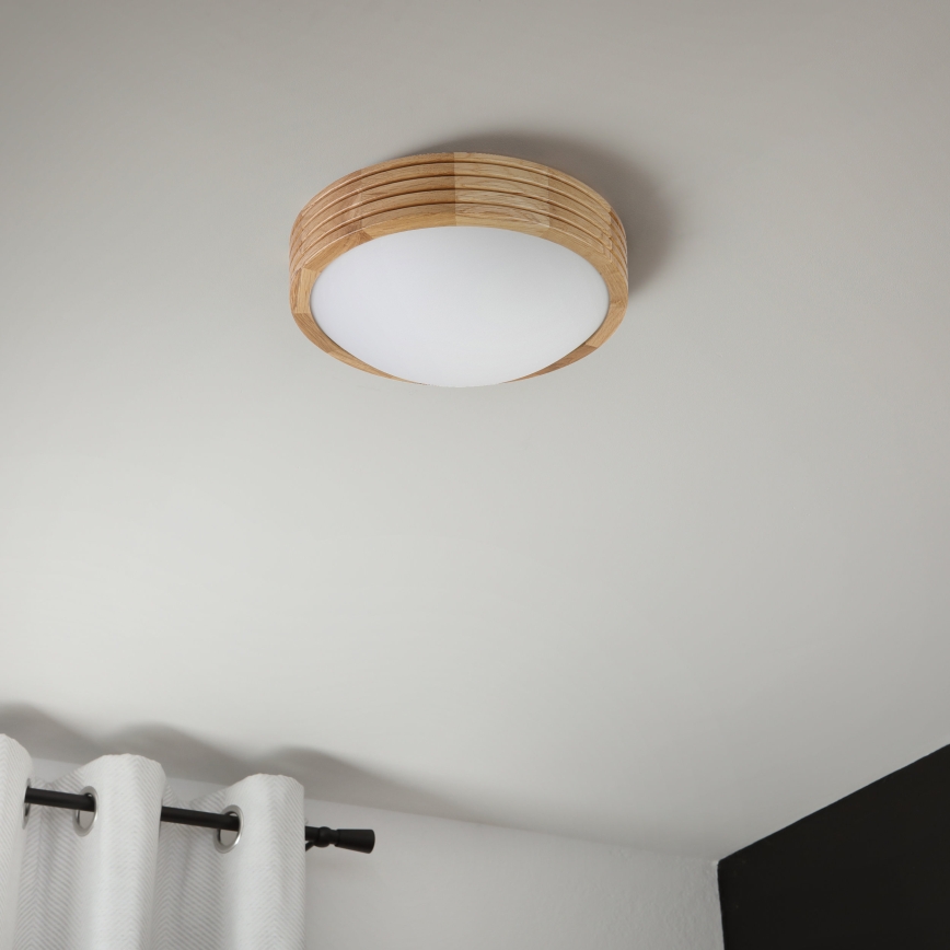 Brilagi - Plafonnier LED CARVALHO MODERN SLIM 1xE27/60W/230V Ø 27,5 cm chêne