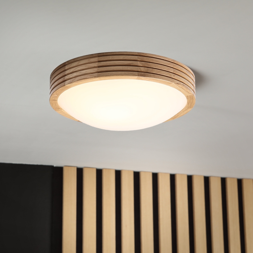 Brilagi - Plafonnier LED CARVALHO MODERN SLIM 1xE27/60W/230V Ø 27,5 cm chêne