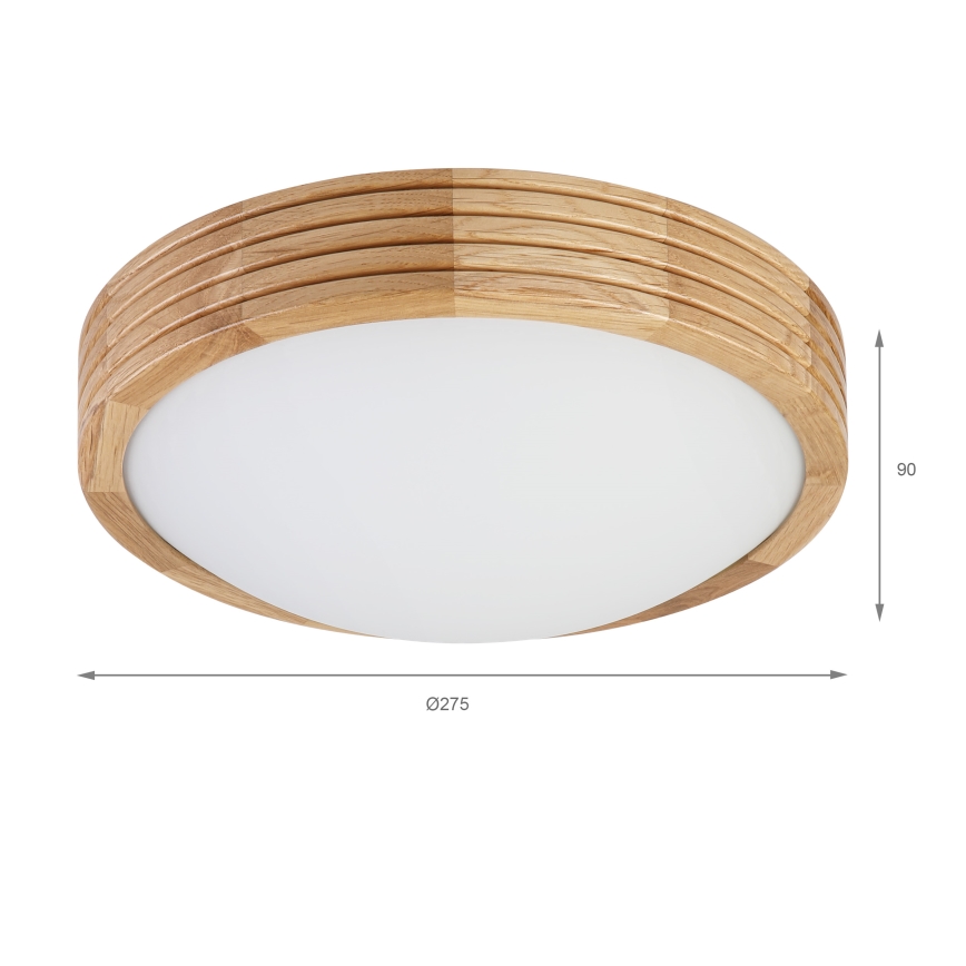 Brilagi - Plafonnier LED CARVALHO MODERN SLIM 1xE27/60W/230V Ø 27,5 cm chêne