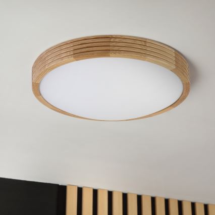 Brilagi - Plafonnier LED CARVALHO MODERN SLIM 2xE27/60W/230V Ø 37,5 cm chêne