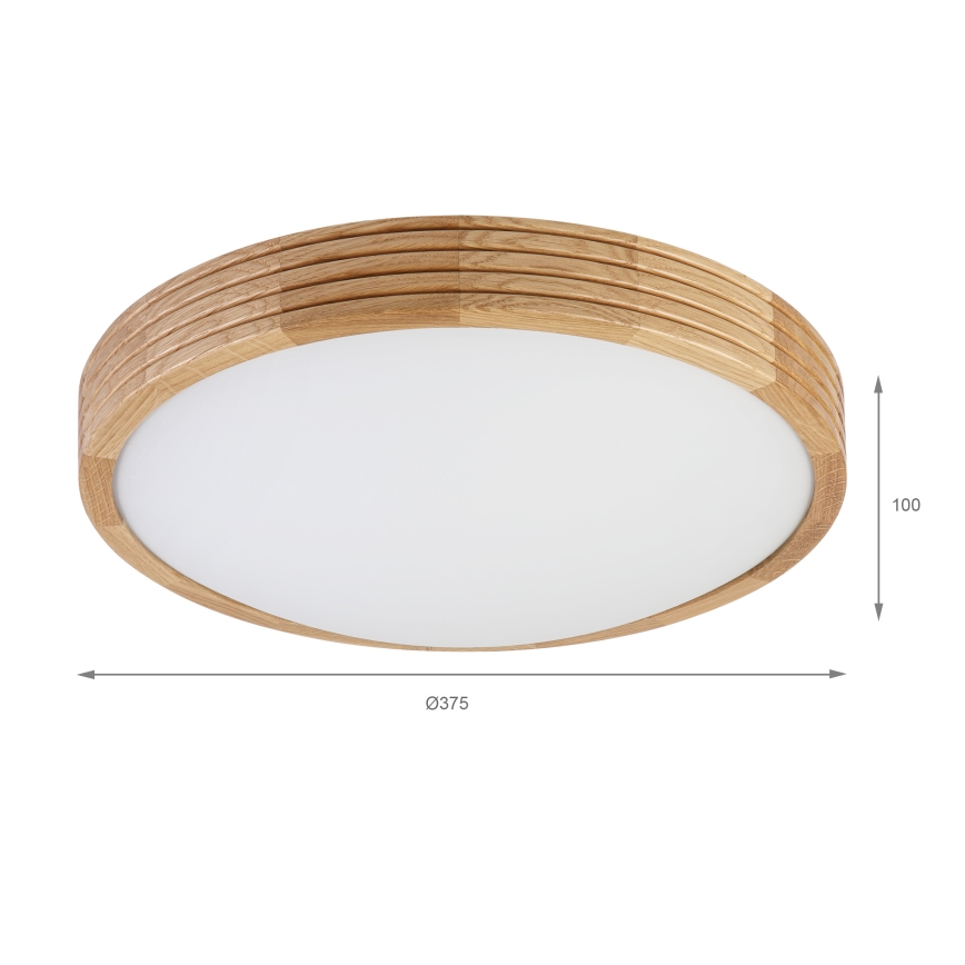 Brilagi - Plafonnier LED CARVALHO MODERN SLIM 2xE27/60W/230V Ø 37,5 cm chêne