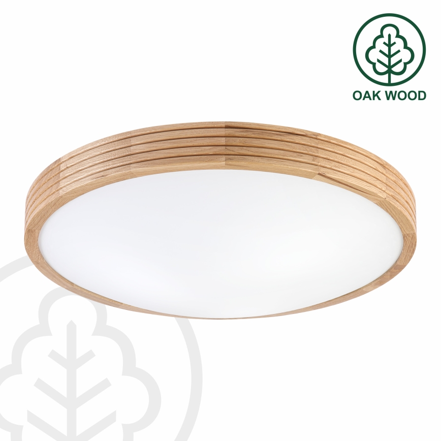 Brilagi - Plafonnier LED CARVALHO MODERN SLIM 3xE27/60W/230V Ø 47,5 cm chêne