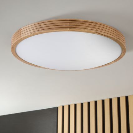 Brilagi - Plafonnier LED CARVALHO MODERN SLIM 3xE27/60W/230V Ø 47,5 cm chêne