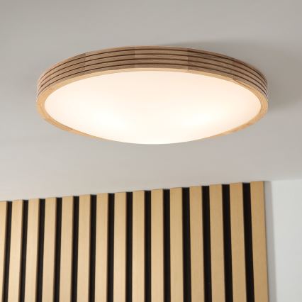 Brilagi - Plafonnier LED CARVALHO MODERN SLIM 3xE27/60W/230V Ø 47,5 cm chêne