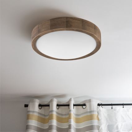 Brilagi - plafonnier LED CARVALHO SLIM 1xE27/15W/230V chêne/noyer Ø 27 cm