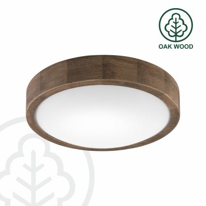Brilagi - plafonnier LED CARVALHO SLIM 1xE27/15W/230V chêne/noyer Ø 27 cm