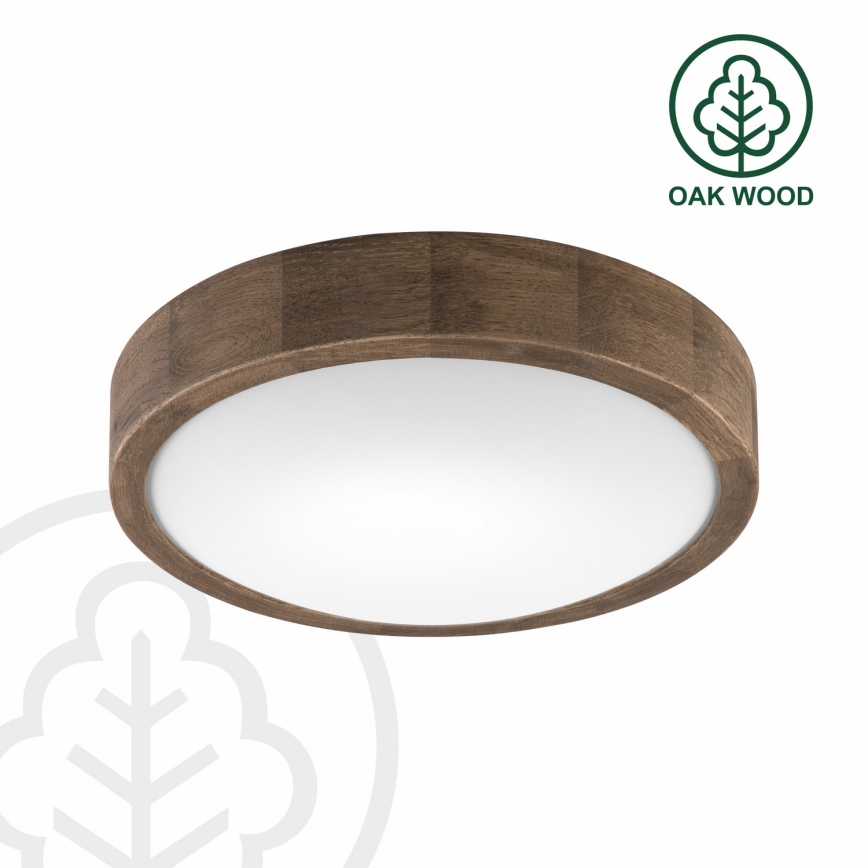 Brilagi - plafonnier LED CARVALHO SLIM 1xE27/15W/230V chêne/noyer Ø 27 cm