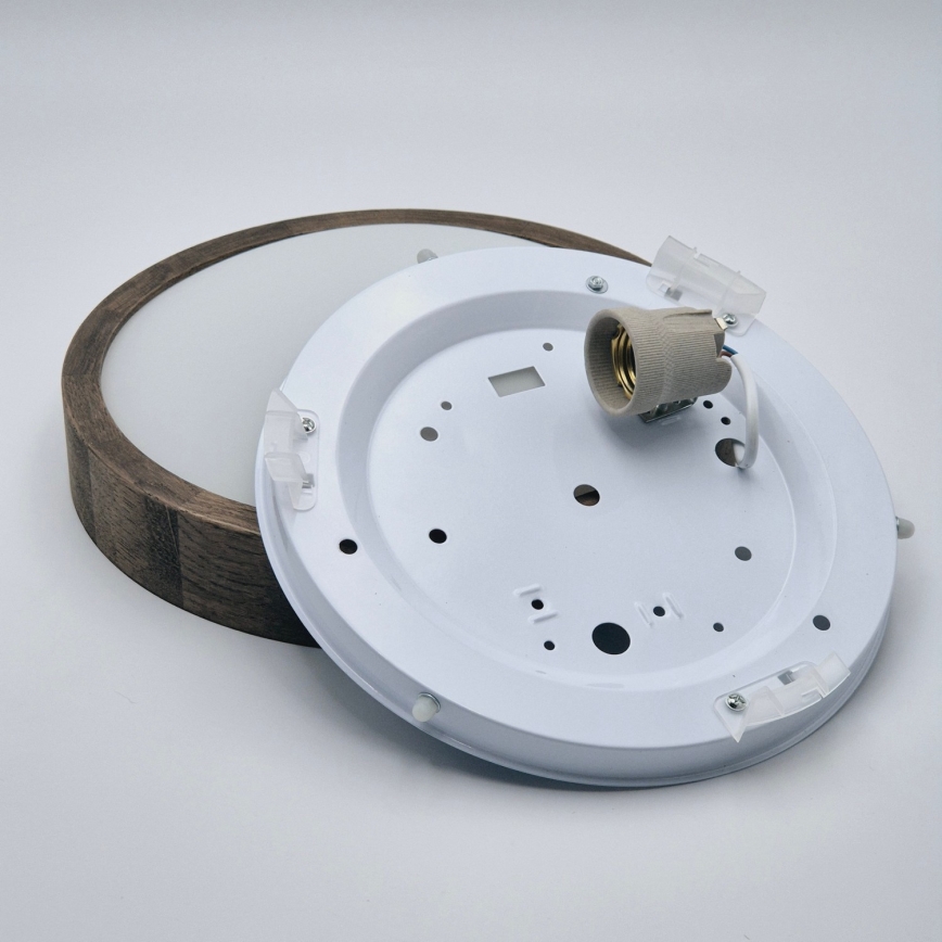 Brilagi - plafonnier LED CARVALHO SLIM 1xE27/15W/230V chêne/noyer Ø 27 cm