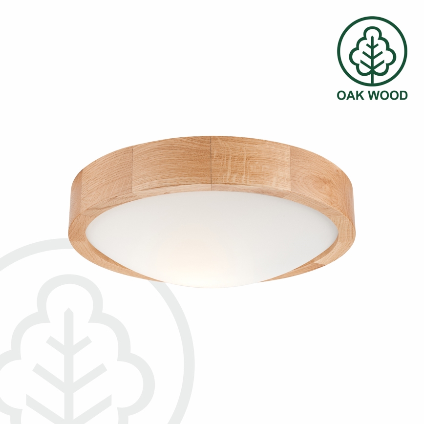 Brilagi - Plafonnier LED CARVALHO SLIM 1xE27/15W/230V chêne Ø 27 cm