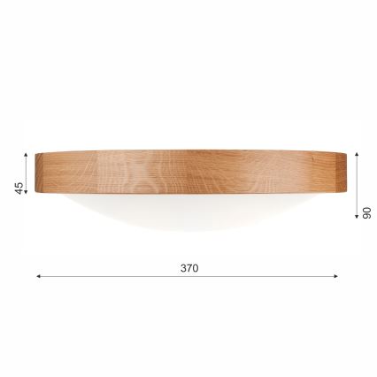 Brilagi - Plafonnier LED CARVALHO SLIM 2xE27/15W/230V chêne Ø 37 cm