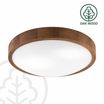 Brilagi - Plafonnier LED CARVALHO SLIM 2xE27/15W/230V finition chêne/cerisier Ø 37 cm