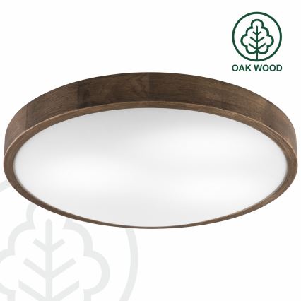 Brilagi - Plafonnier LED CARVALHO SLIM 3xE27/15W/230V chêne/noyer Ø 47 cm