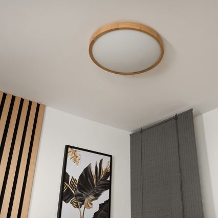 Brilagi - Plafonnier LED CARVALHO SLIM 3xE27/15W/230V chêne Ø 47 cm