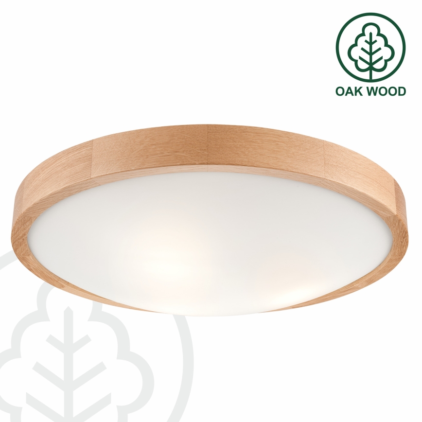 Brilagi - Plafonnier LED CARVALHO SLIM 3xE27/45W/230V chêne Ø 47 cm