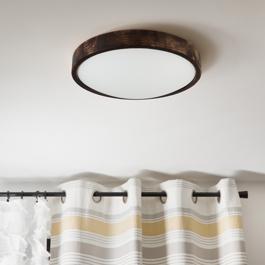 Brilagi - Plafonnier LED CARVALHO SLIM SMOKEY LED/36W/230V chêne Ø 37,5 cm