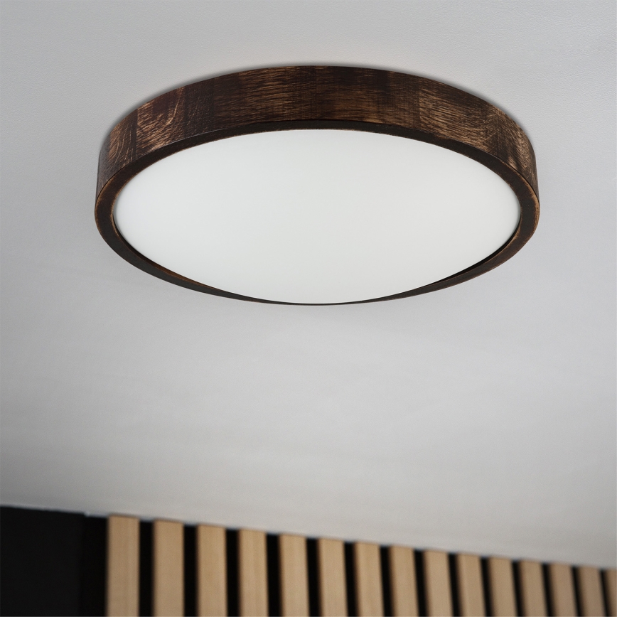Brilagi - Plafonnier LED CARVALHO SLIM SMOKEY LED/36W/230V chêne Ø 37,5 cm