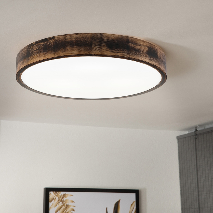 Brilagi - Plafonnier LED CARVALHO SMOKEY LED/36W/230V chêne Ø 47,5 cm