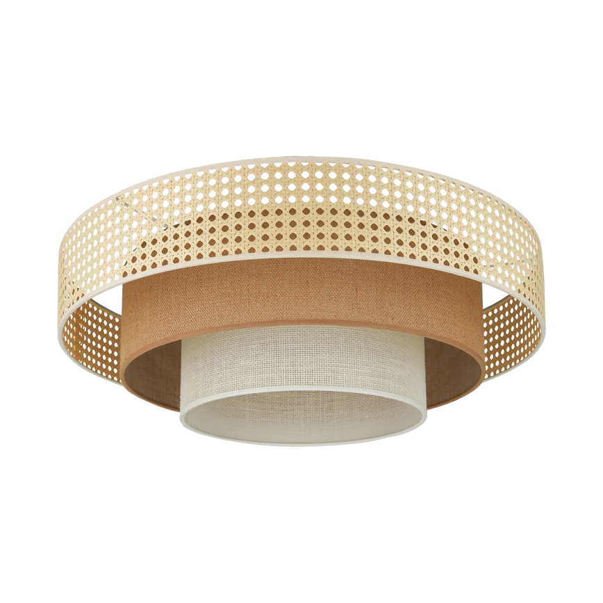 Brilagi - Plafonnier LED CEDAR LUNETA LED/26W/230V Ø 60 cm rotin/marron/crème