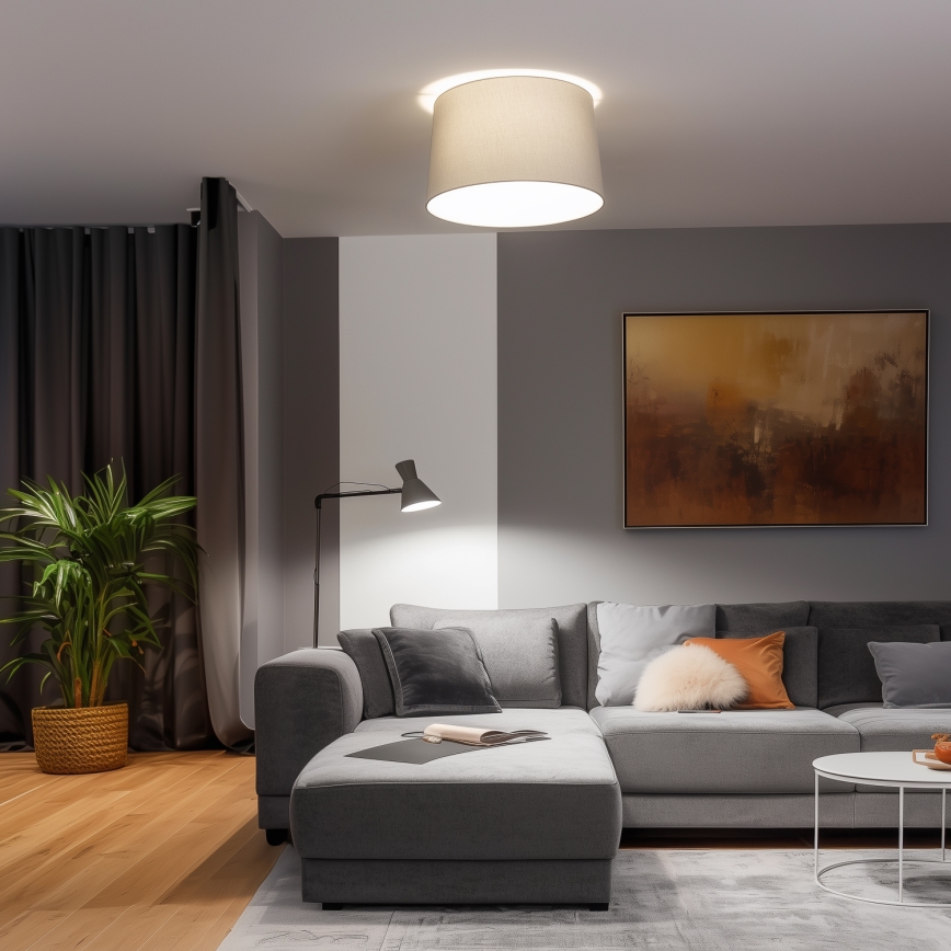 Brilagi - Plafonnier LED CERIA 1xE27/40W/230V Ø 45 cm gris