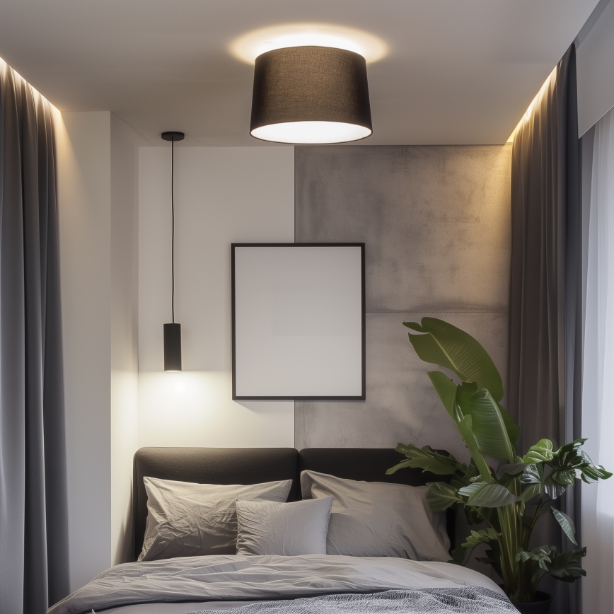 Brilagi - Plafonnier LED CERIA 1xE27/40W/230V Ø 45 cm noir