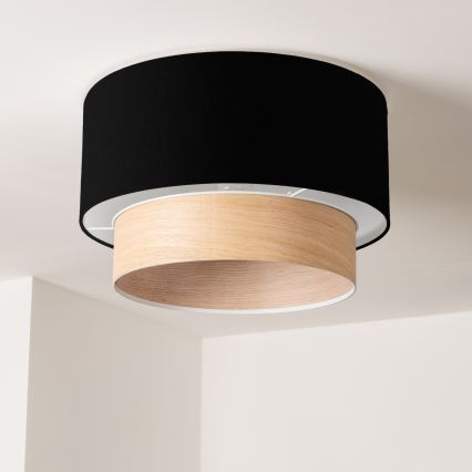 Brilagi - Plafonnier LED CERIA 1xE27/40W/230V Ø 50 cm noir/beige