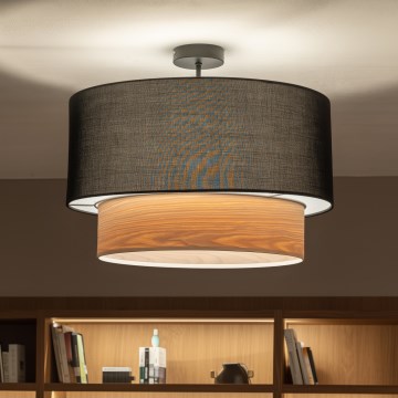 Brilagi - Plafonnier LED CERIA 1xE27/60W/230V Ø 50 cm noir/beige