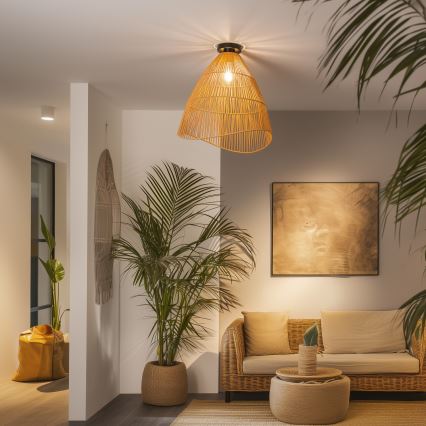 Brilagi - Plafonnier LED CERIA BOHO 1xE27/40W/230V Ø 50 cm marron