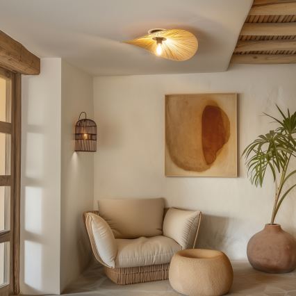 Brilagi - Plafonnier LED CERIA BOHO 1xE27/40W/230V Ø 60 cm raphia