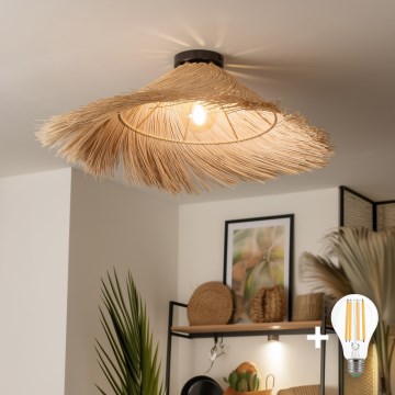 Brilagi - Plafonnier LED CERIA BOHO 1xE27/40W/230V Ø 70 cm rotin