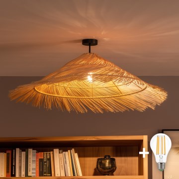 Brilagi - Plafonnier LED CERIA BOHO 1xE27/60W/230V Ø 100 cm noir/beige