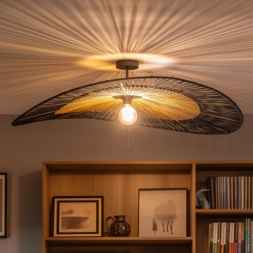 Brilagi - Plafonnier LED CERIA BOHO 1xE27/60W/230V Ø 100 cm noir/marron