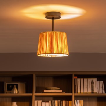 Brilagi - Plafonnier LED CERIA BOHO 1xE27/60W/230V Ø 20 cm noir/raphia