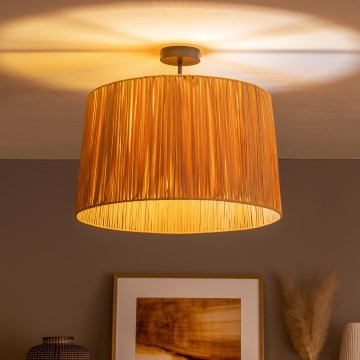 Brilagi - Plafonnier LED CERIA BOHO 1xE27/60W/230V Ø 50 cm noir/raffia