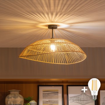 Brilagi - Plafonnier LED CERIA BOHO 1xE27/60W/230V Ø 70 cm noir/marron