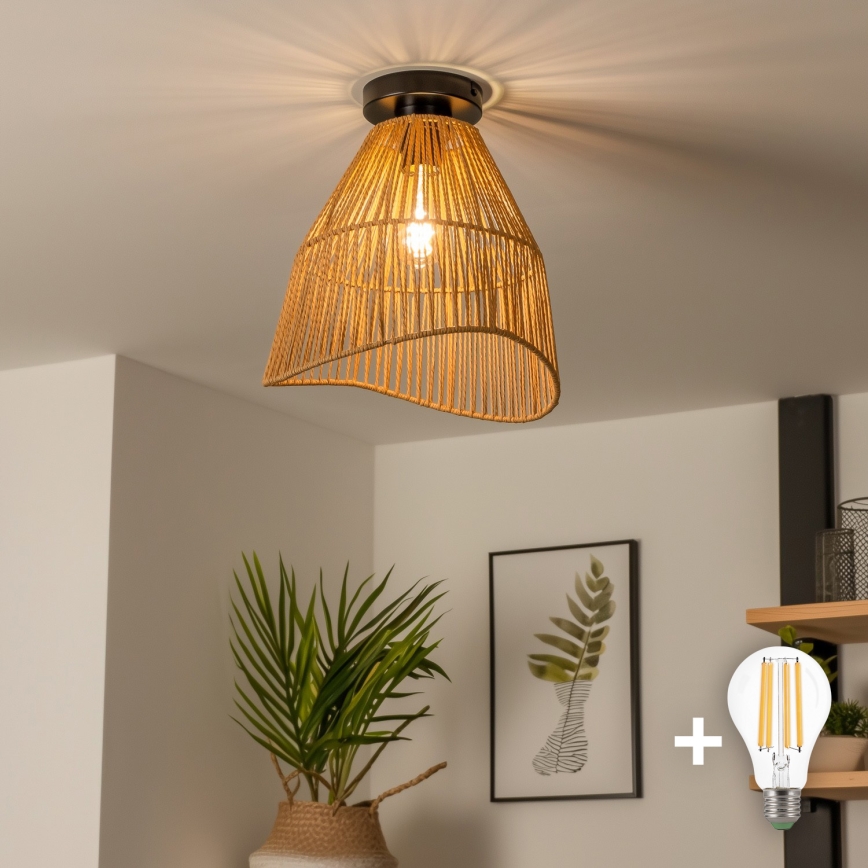 Brilagi - Plafonnier LED CERIA BOHO à montage en surface 1xE27/40W/230V Ø 30 cm marron