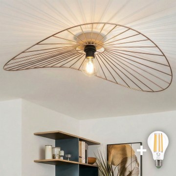 Brilagi - plafonnier LED CERIA WIRE 1xE27/40W/230V 60x80 cm bronze/chêne