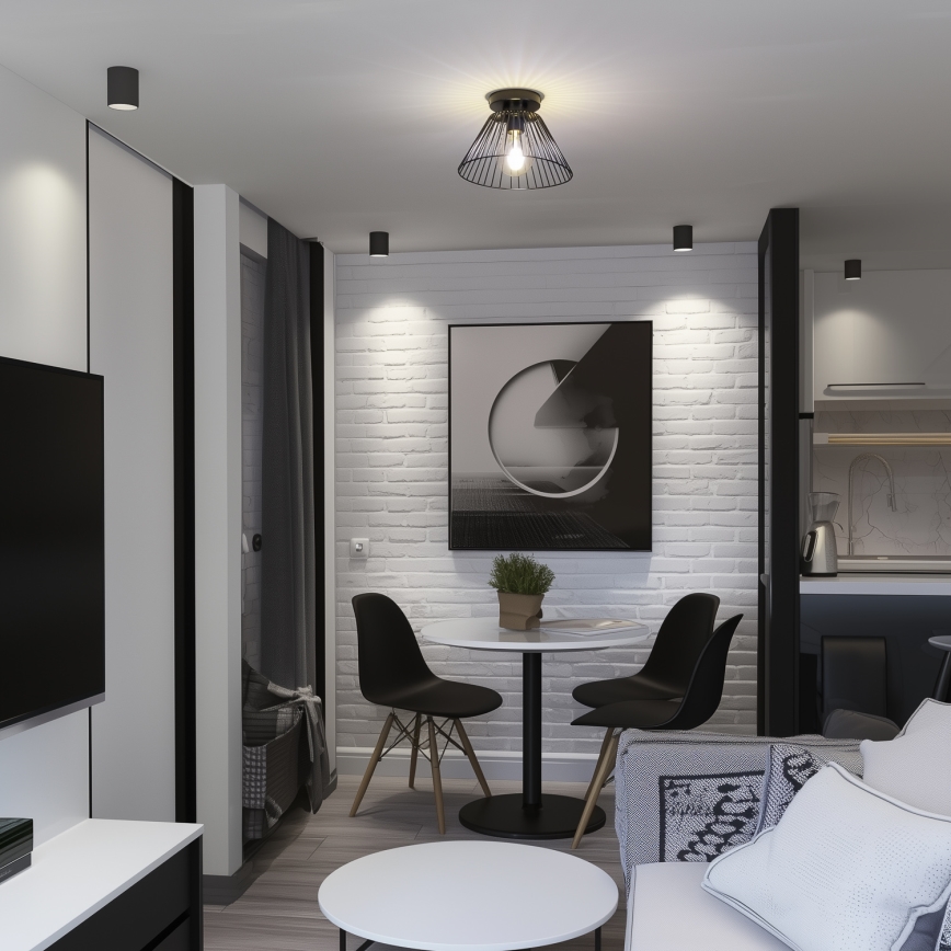 Brilagi - Plafonnier LED CERIA WIRE 1xE27/40W/230V Ø 21 cm noir