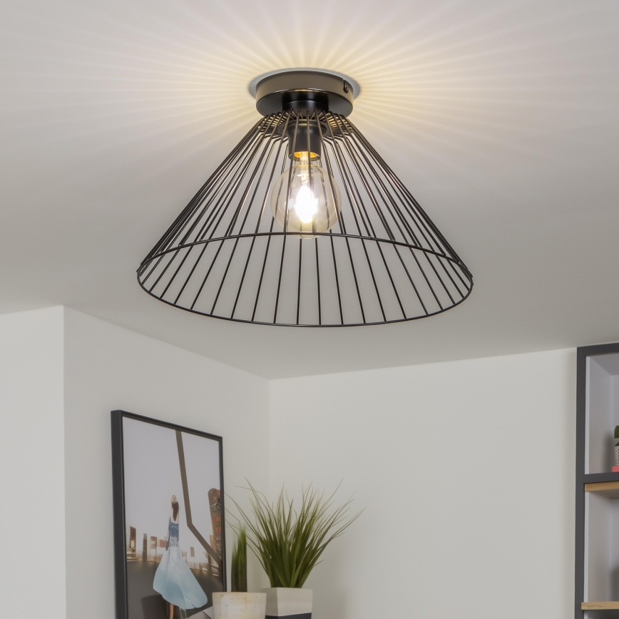 Brilagi - Plafonnier LED CERIA WIRE 1xE27/40W/230V Ø 45 cm noir