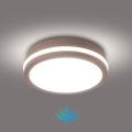 Brilagi - Plafonnier LED d'extérieur avec détecteur BENE LED/18W/230V Ø 21,5 cm brun IP54