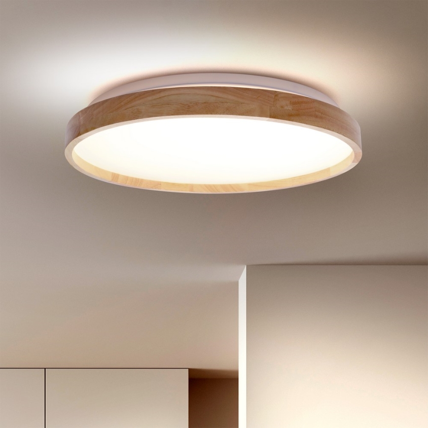 Brilagi - Plafonnier LED dimmable ALSON LED/48W/230V 3000-6500K chêne Ø 39,5 cm + télécommande