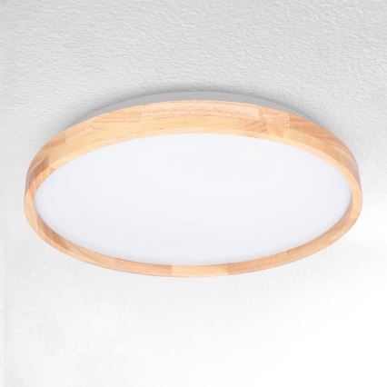 Brilagi - Plafonnier LED dimmable ALSON LED/48W/230V 3000-6500K chêne Ø 39,5 cm + télécommande