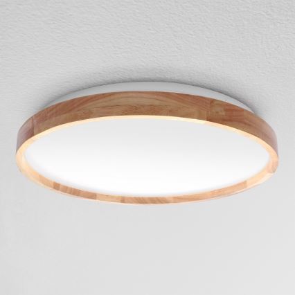 Brilagi - Plafonnier LED dimmable ALSON LED/48W/230V 3000-6500K chêne Ø 39,5 cm + télécommande