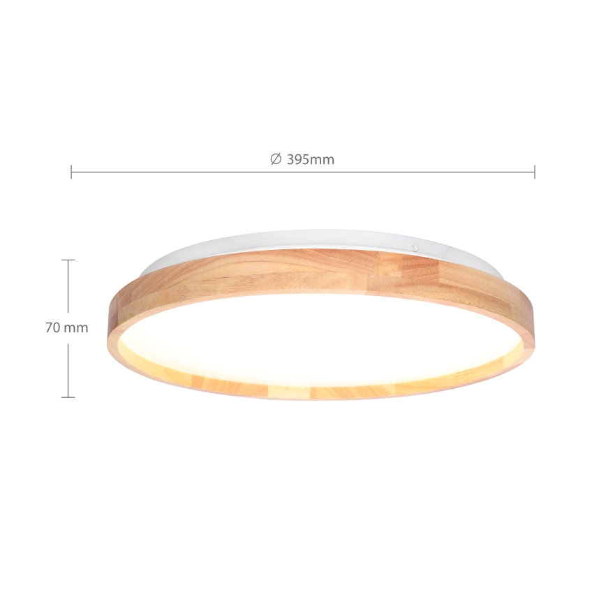 Brilagi - Plafonnier LED dimmable ALSON LED/48W/230V 3000-6500K chêne Ø 39,5 cm + télécommande