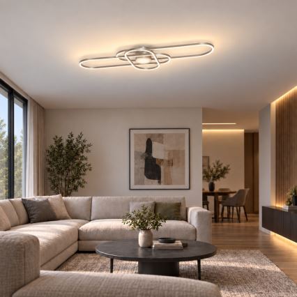 BRILAGI - Plafonnier LED dimmable APOLLO LED/58W/230V 3000-6500K 43,2x101,2 cm chrome mat + télécommande