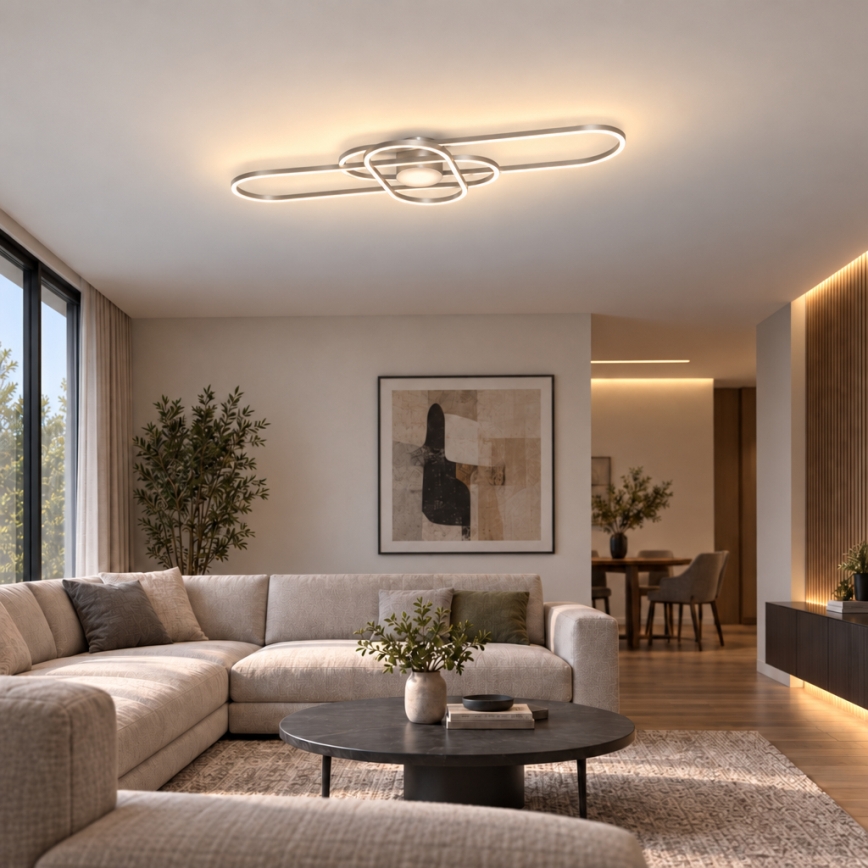 BRILAGI - Plafonnier LED dimmable APOLLO LED/58W/230V 3000-6500K 43,2x101,2 cm chrome mat + télécommande